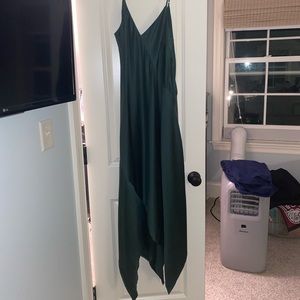 House of Harlow x Revolve Green MIDI Length Gown - Uneven Hem